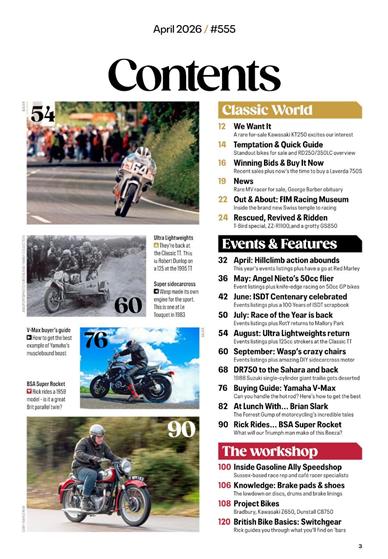 Classic Bike (UK) Inhaltsverzeichnis