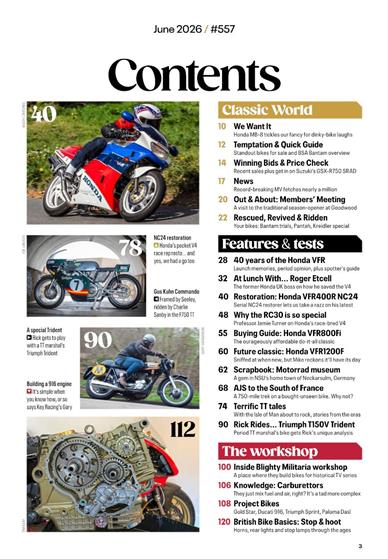 Classic Bike (UK) Inhaltsverzeichnis
