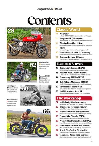 Classic Bike (UK) Inhaltsverzeichnis