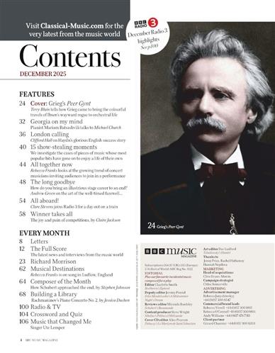 BBC Music Inhaltsverzeichnis