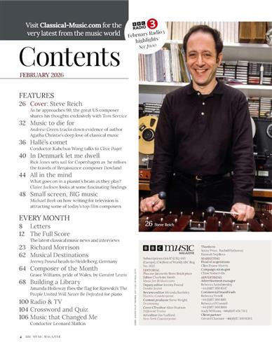 BBC Music Inhaltsverzeichnis