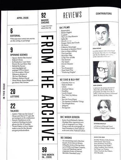 Sight and Sound Inhaltsverzeichnis