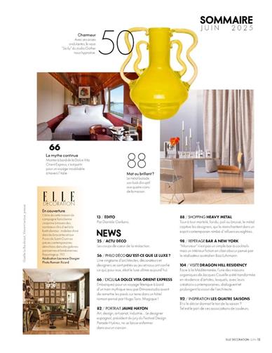 Elle Decoration France Inhaltsverzeichnis