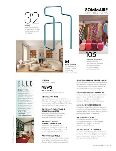 Elle Decoration France Inhaltsverzeichnis
