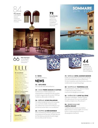 Elle Decoration France Inhaltsverzeichnis