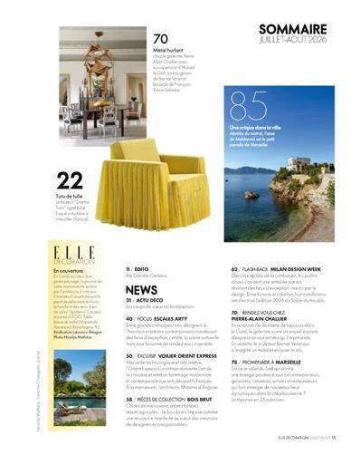 Elle Decoration France Inhaltsverzeichnis