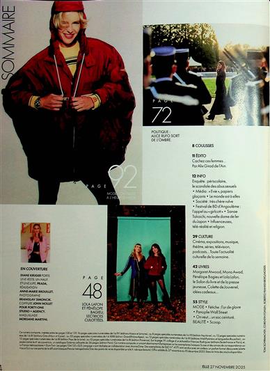 ELLE France Inhaltsverzeichnis