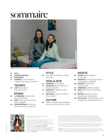 Marie Claire France Inhaltsverzeichnis