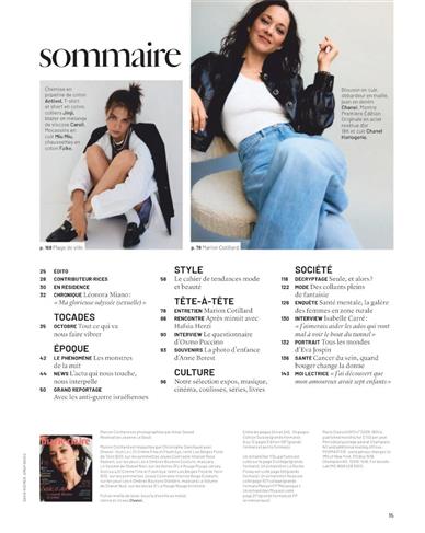 Marie Claire France Inhaltsverzeichnis