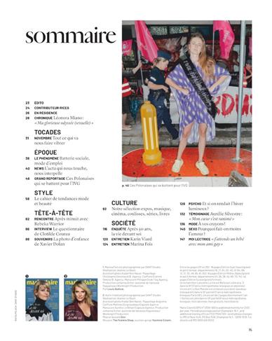 Marie Claire France Inhaltsverzeichnis