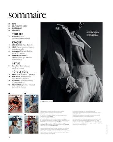 Marie Claire France Inhaltsverzeichnis