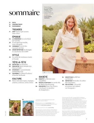 Marie Claire France Inhaltsverzeichnis