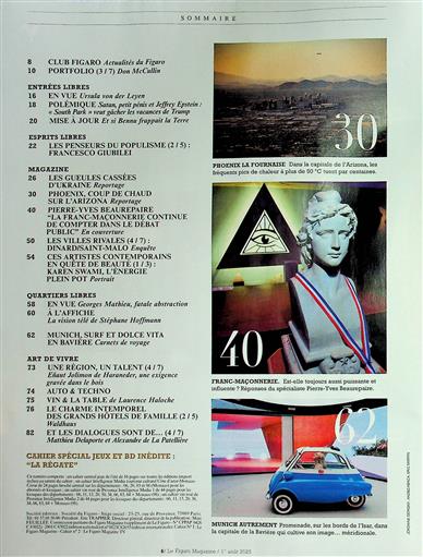 Le Figaro Magazine Inhaltsverzeichnis