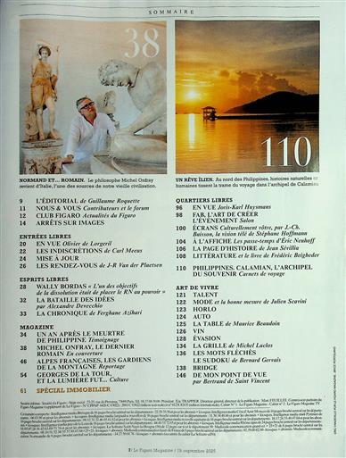 Le Figaro Magazine Inhaltsverzeichnis