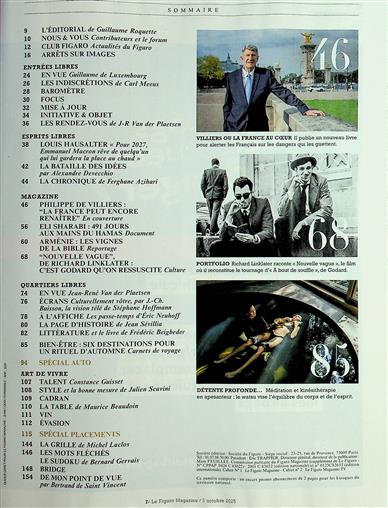 Le Figaro Magazine Inhaltsverzeichnis
