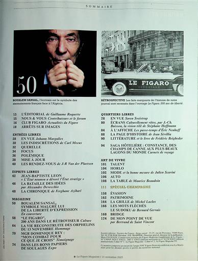 Le Figaro Magazine Inhaltsverzeichnis