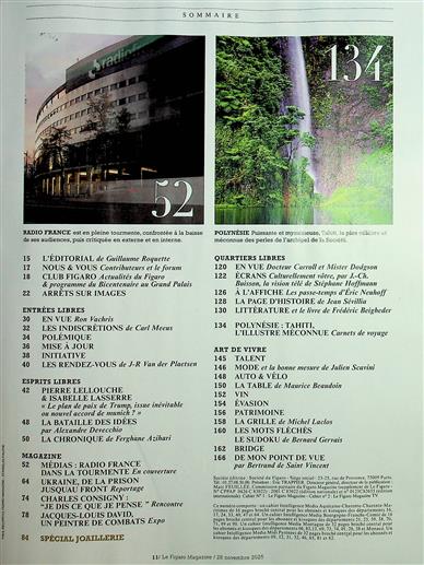 Le Figaro Magazine Inhaltsverzeichnis