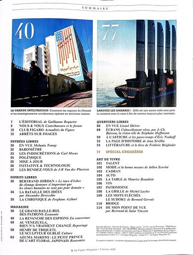 Le Figaro Magazine Inhaltsverzeichnis