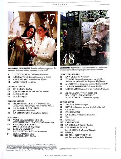 Le Figaro Magazine Inhaltsverzeichnis