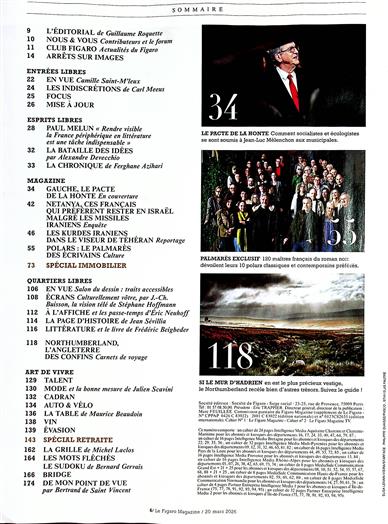 Le Figaro Magazine Inhaltsverzeichnis