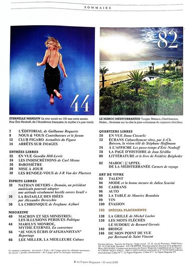 Le Figaro Magazine Inhaltsverzeichnis