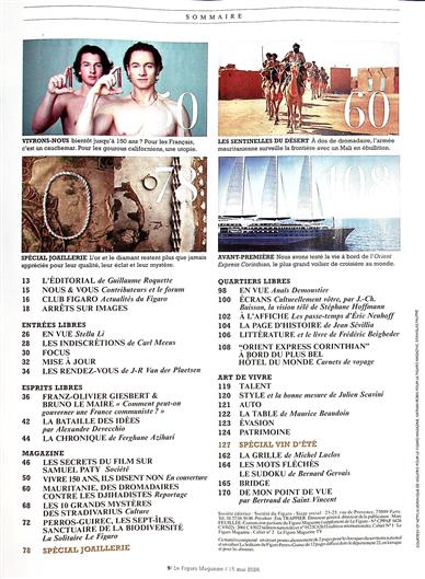 Le Figaro Magazine Inhaltsverzeichnis