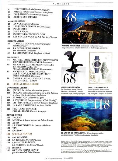 Le Figaro Magazine Inhaltsverzeichnis
