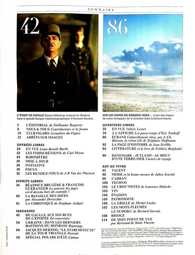 Le Figaro Magazine Inhaltsverzeichnis