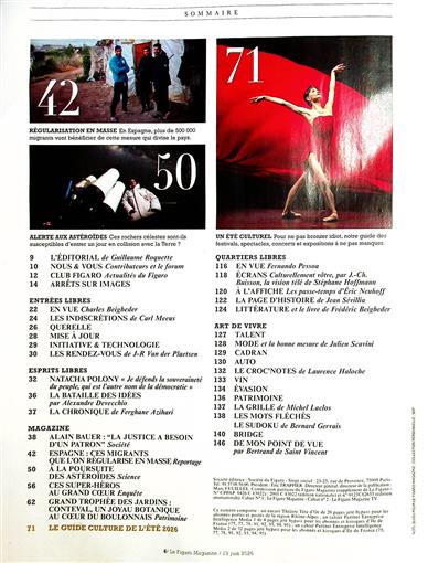 Le Figaro Magazine Inhaltsverzeichnis
