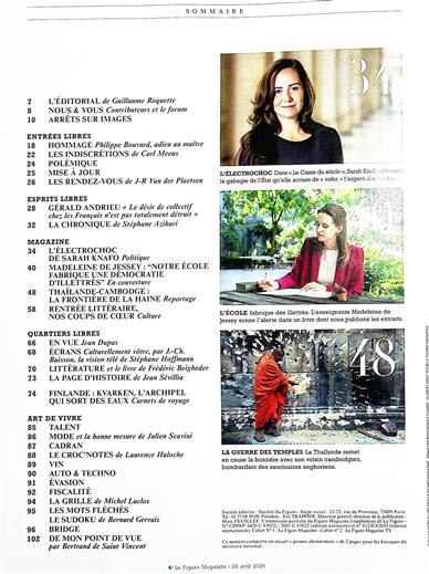 Le Figaro Magazine Inhaltsverzeichnis