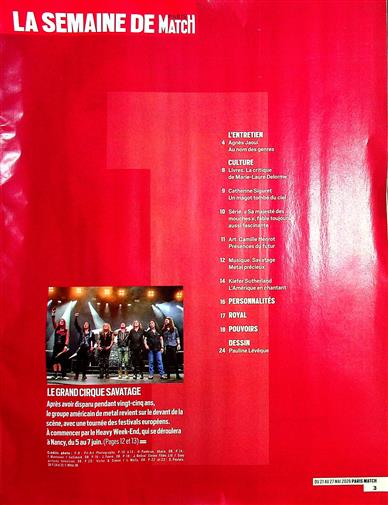 Paris Match Inhaltsverzeichnis