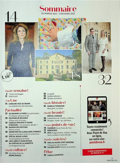 Point de Vue Inhaltsverzeichnis