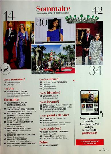 Point de Vue Inhaltsverzeichnis