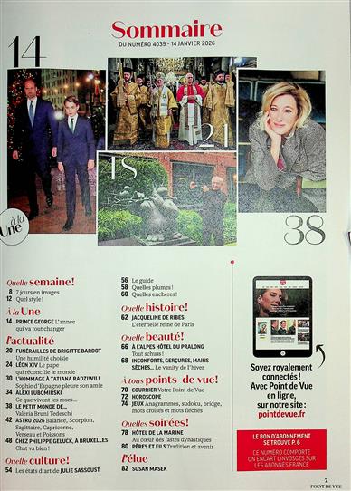 Point de Vue Inhaltsverzeichnis