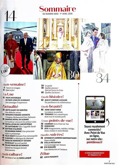 Point de Vue Inhaltsverzeichnis