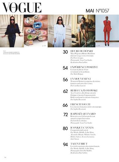 Vogue Paris Inhaltsverzeichnis