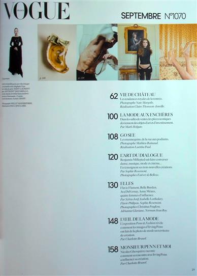 Vogue Paris Inhaltsverzeichnis