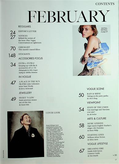 Vogue US Inhaltsverzeichnis