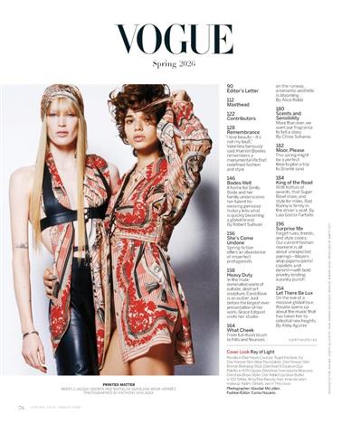 Vogue US Inhaltsverzeichnis