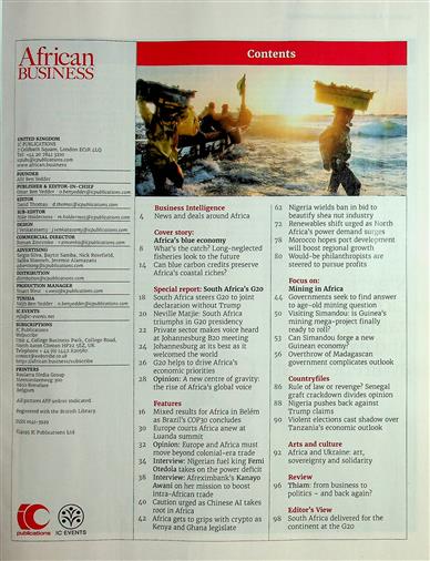 African Business Inhaltsverzeichnis