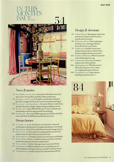 Country Homes & Interiors Inhaltsverzeichnis