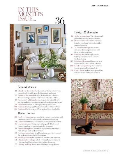 Country Homes & Interiors Inhaltsverzeichnis