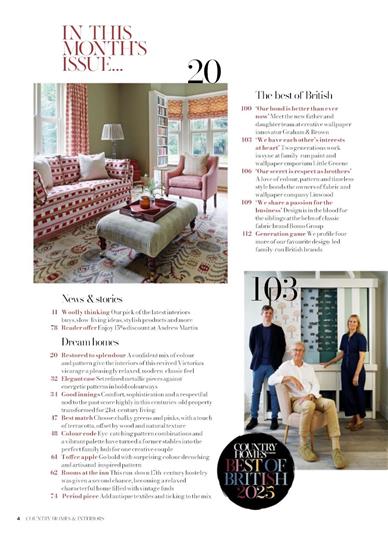 Country Homes & Interiors Inhaltsverzeichnis