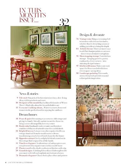 Country Homes & Interiors Inhaltsverzeichnis