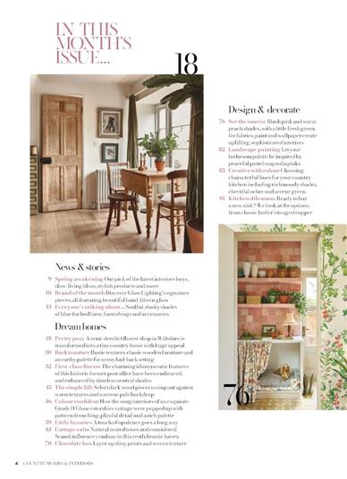 Country Homes & Interiors Inhaltsverzeichnis