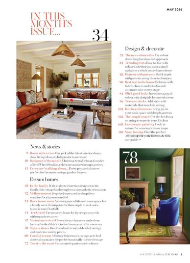 Country Homes & Interiors Inhaltsverzeichnis