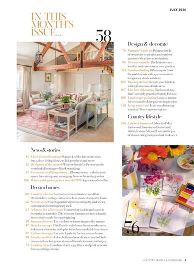 Country Homes & Interiors Inhaltsverzeichnis