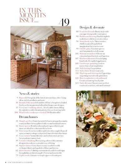 Country Homes & Interiors Inhaltsverzeichnis