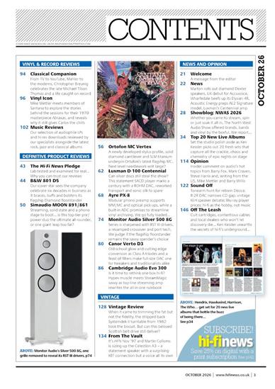 Hifi News (UK) Inhaltsverzeichnis