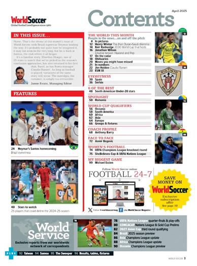 World Soccer Inhaltsverzeichnis